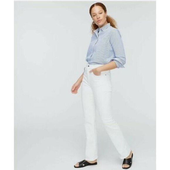 J. Crew Curvy Full Length Demi Boot White Jeans 27 - Picture 1 of 6